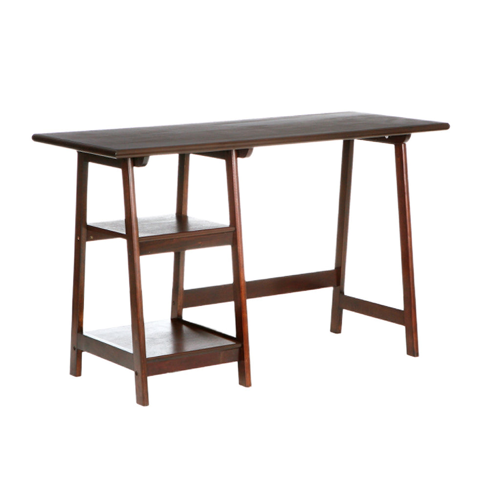Espresso Sawhorse Desk By Homeroots | Desks | Modishstore - 5