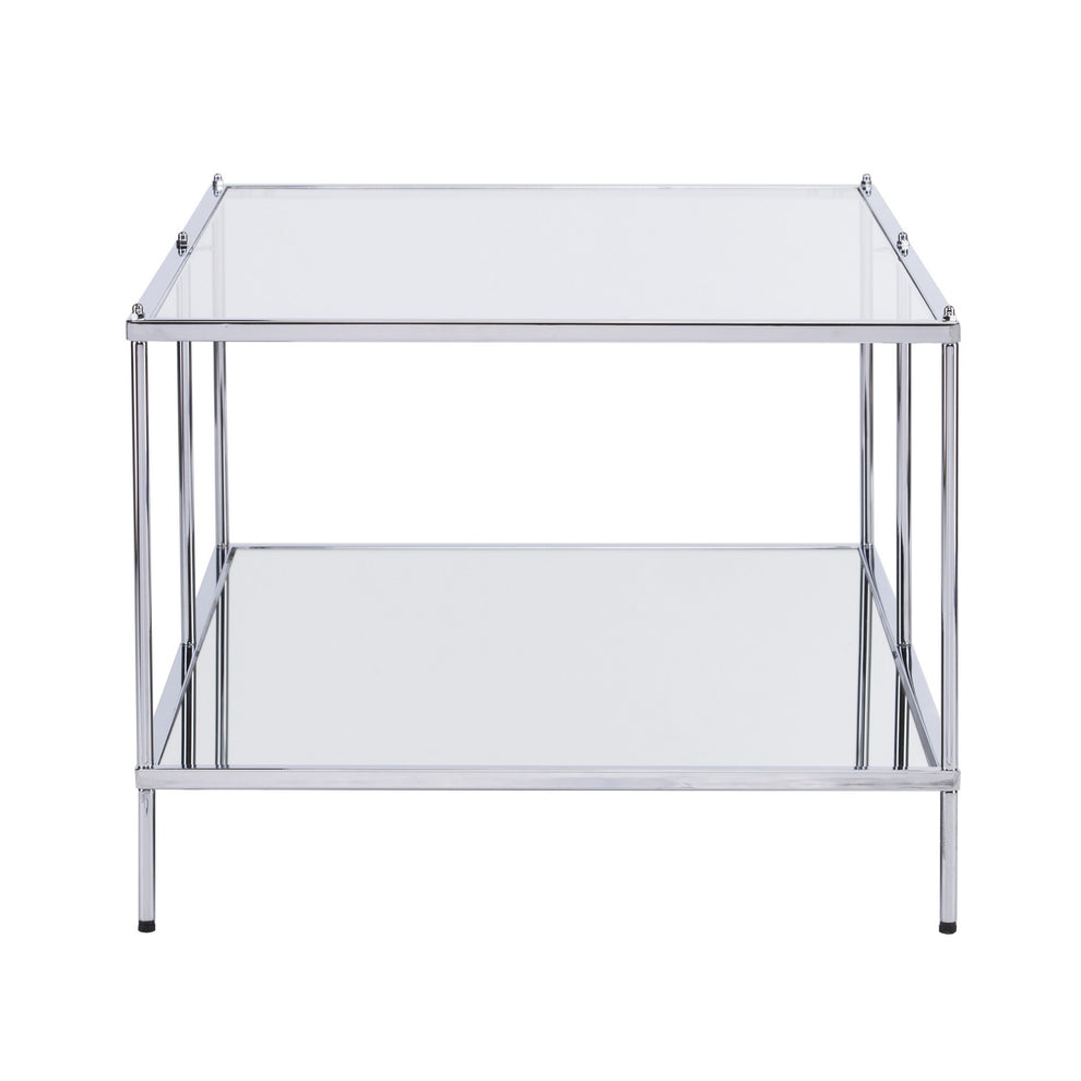 42" Chrome Glass And Metal Rectangular Mirrored Coffee Table By Homeroots | Coffee Tables | Modishstore - 3