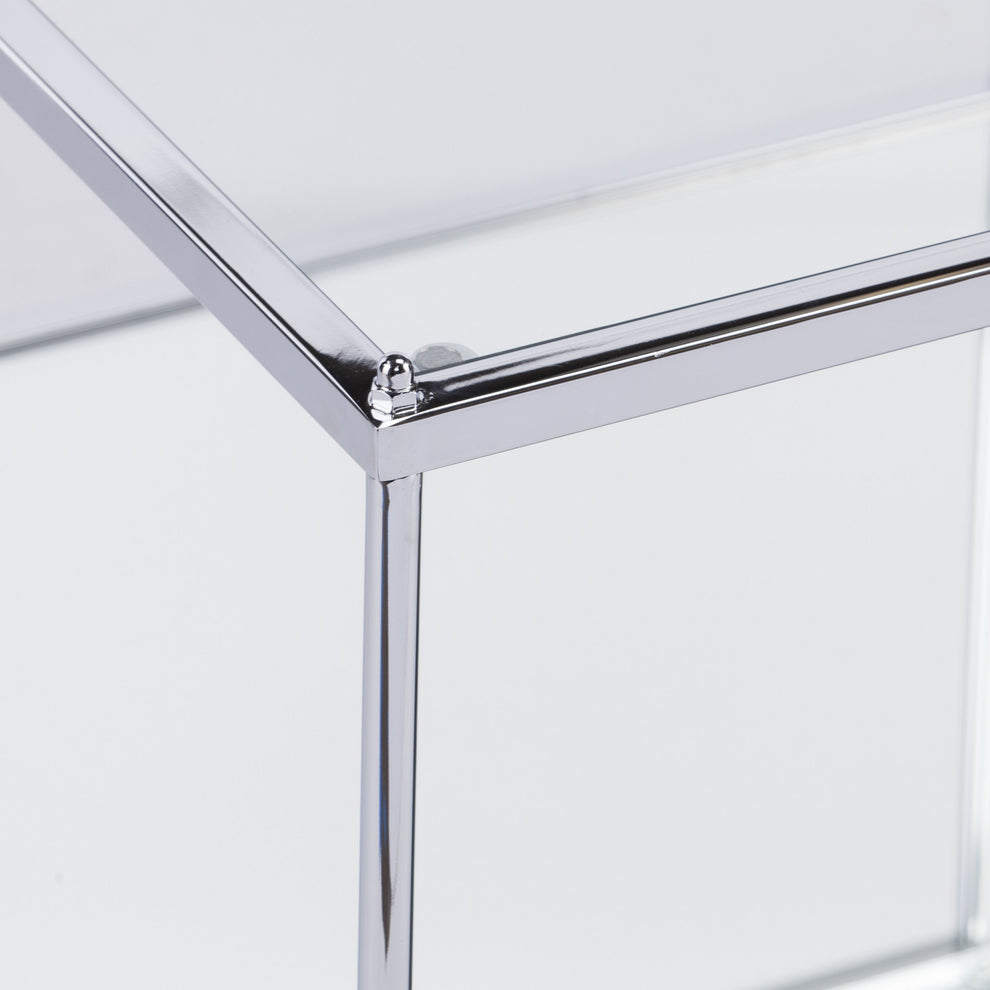 42" Chrome Glass And Metal Rectangular Mirrored Coffee Table By Homeroots | Coffee Tables | Modishstore - 6