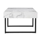 43" White Faux Marble And Metal Rectangular Coffee Table By Homeroots | Coffee Tables | Modishstore - 3