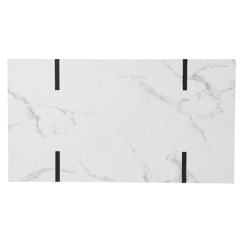 43" White Faux Marble And Metal Rectangular Coffee Table By Homeroots | Coffee Tables | Modishstore - 4