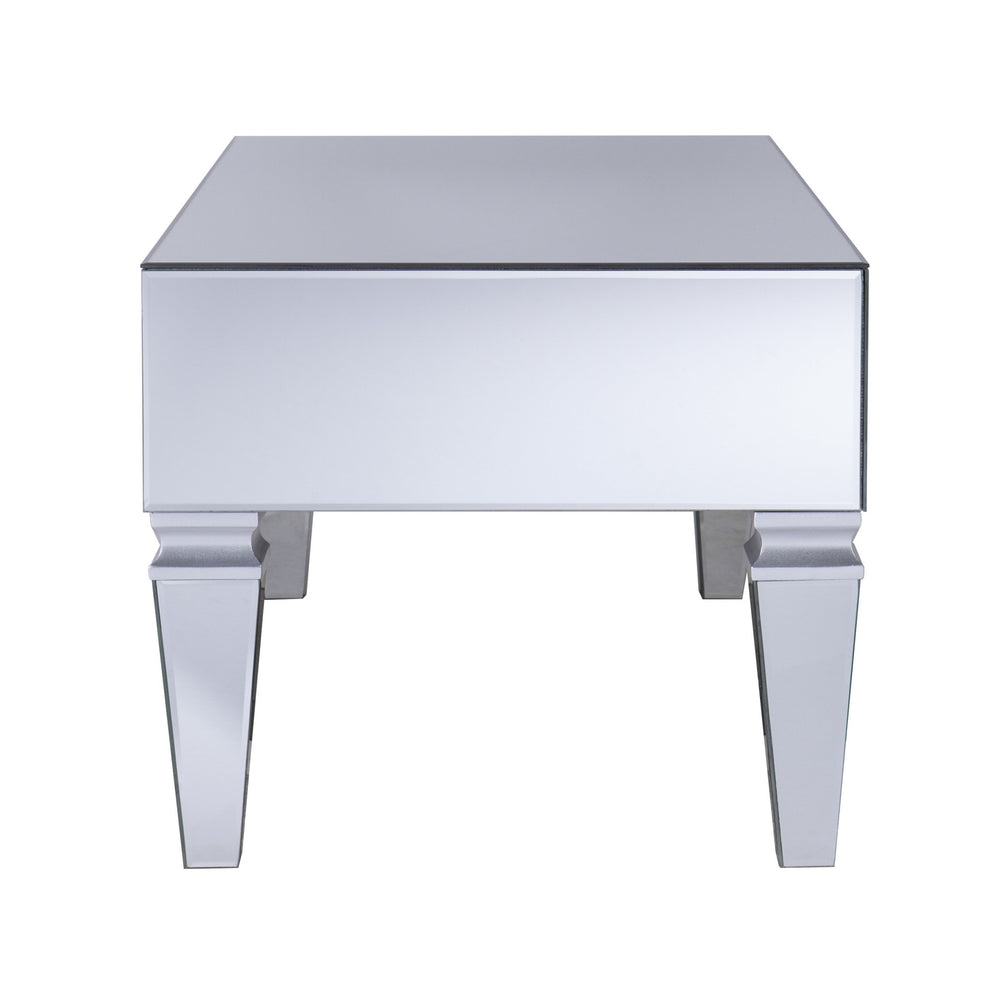 41" Silver Glam Mirrored Glass Rectangular Mirrored Coffee Table By Homeroots | Coffee Tables | Modishstore - 4