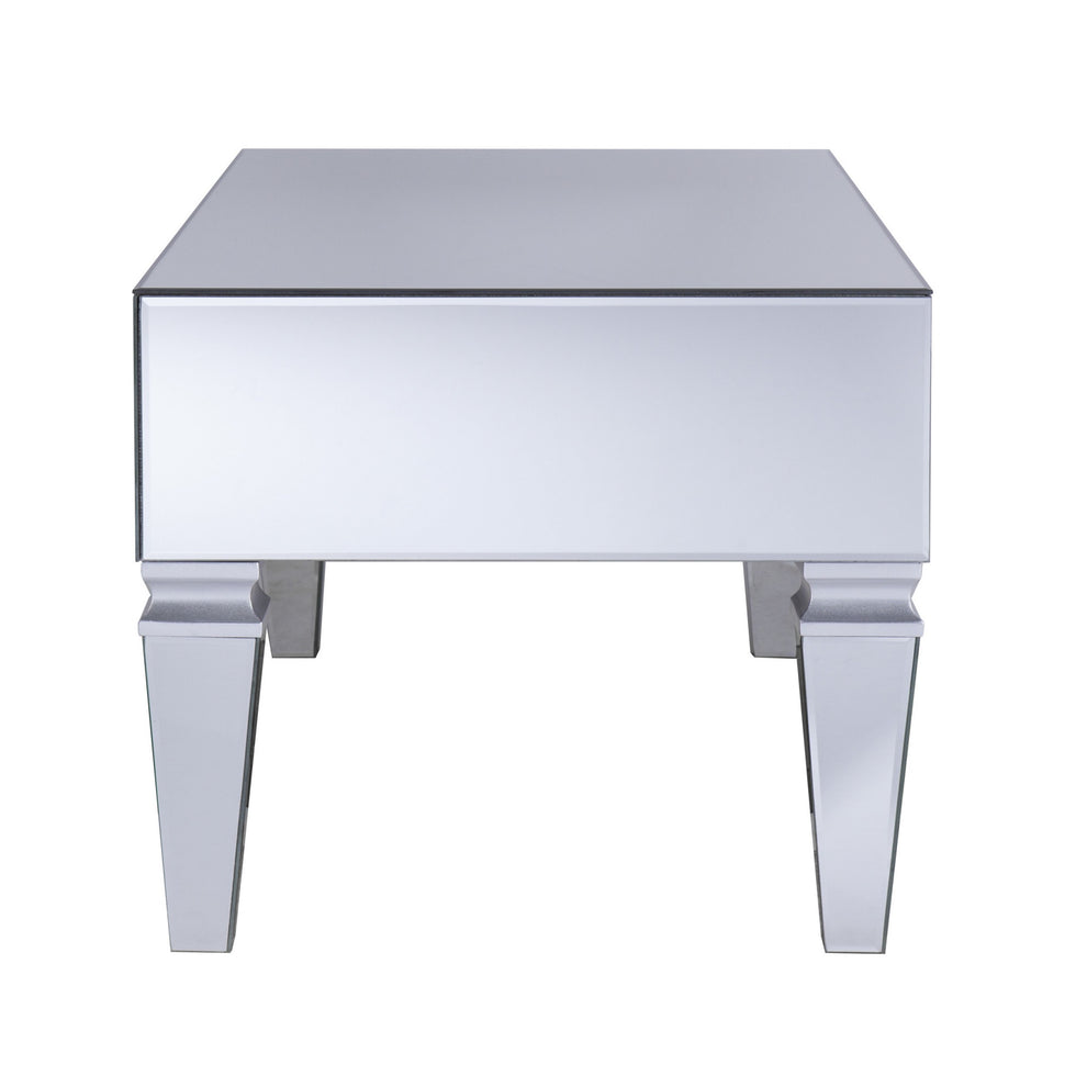 41" Silver Glam Mirrored Glass Rectangular Mirrored Coffee Table By Homeroots | Coffee Tables | Modishstore - 5