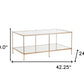 42" Gold Glass And Metal Rectangular Mirrored Coffee Table By Homeroots - 402101 | Coffee Tables | Modishstore - 5