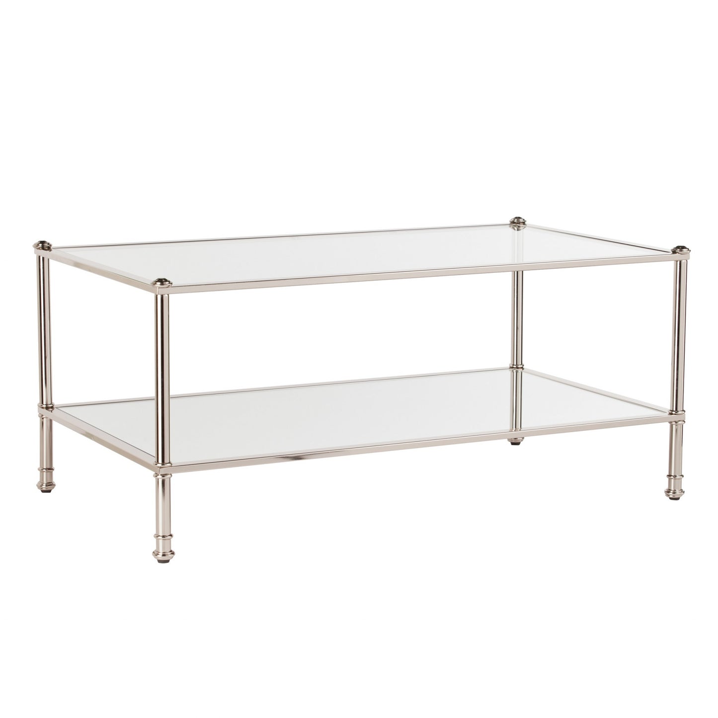 43" Silver Mirrored And Metal Rectangular Mirrored Coffee Table By Homeroots | Coffee Tables | Modishstore - 2