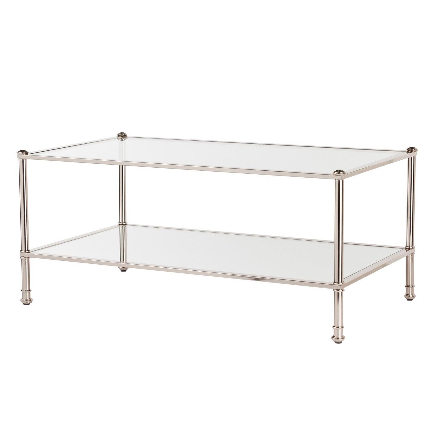 43" Silver Mirrored And Metal Rectangular Mirrored Coffee Table By Homeroots | Coffee Tables | Modishstore - 3