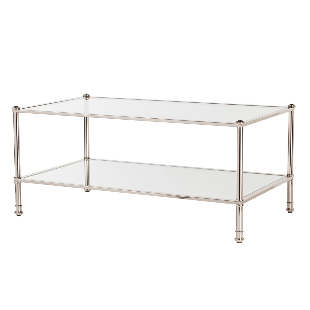 43" Silver Mirrored And Metal Rectangular Mirrored Coffee Table By Homeroots | Coffee Tables | Modishstore - 3