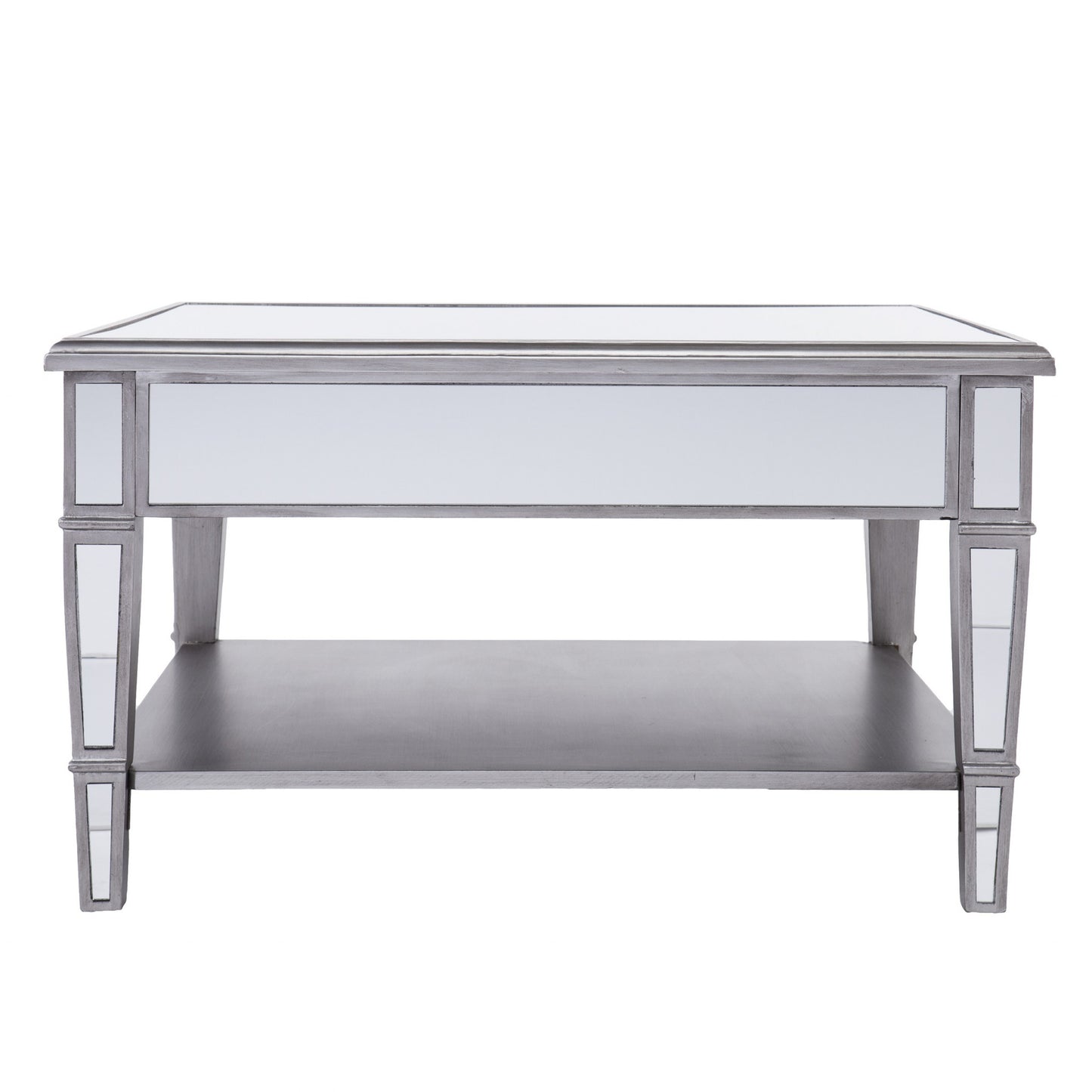 29" Silver Mirrored Glass Square Coffee Table By Homeroots | Coffee Tables | Modishstore - 2