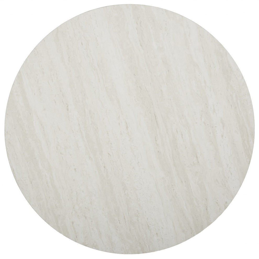 33" Silver Manufactured Wood And Metal Round Coffee Table By Homeroots | Coffee Tables | Modishstore - 5