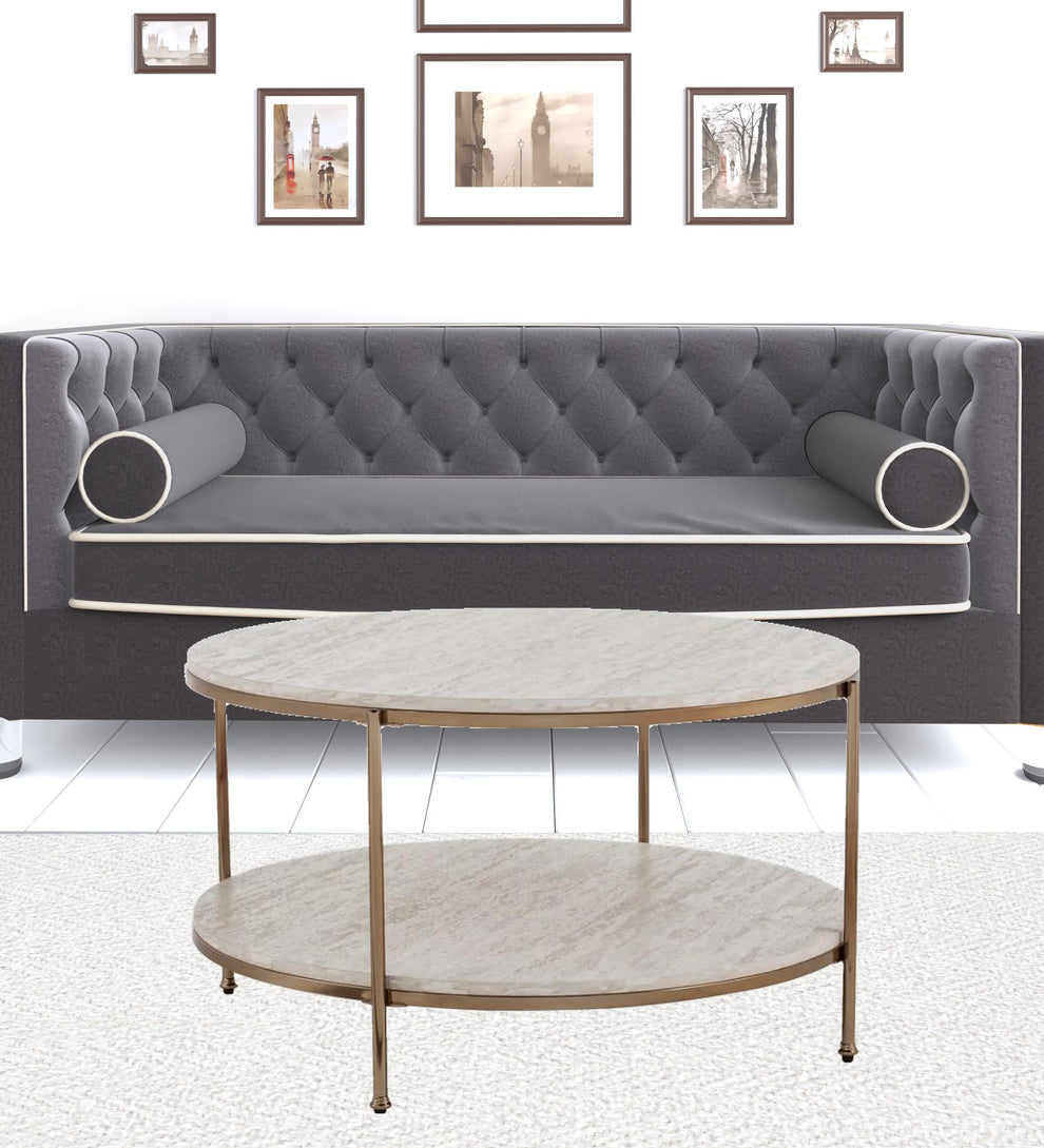 33" White Solid Manufactured Wood And Metal Square Coffee Table By Homeroots | Coffee Tables | Modishstore - 5