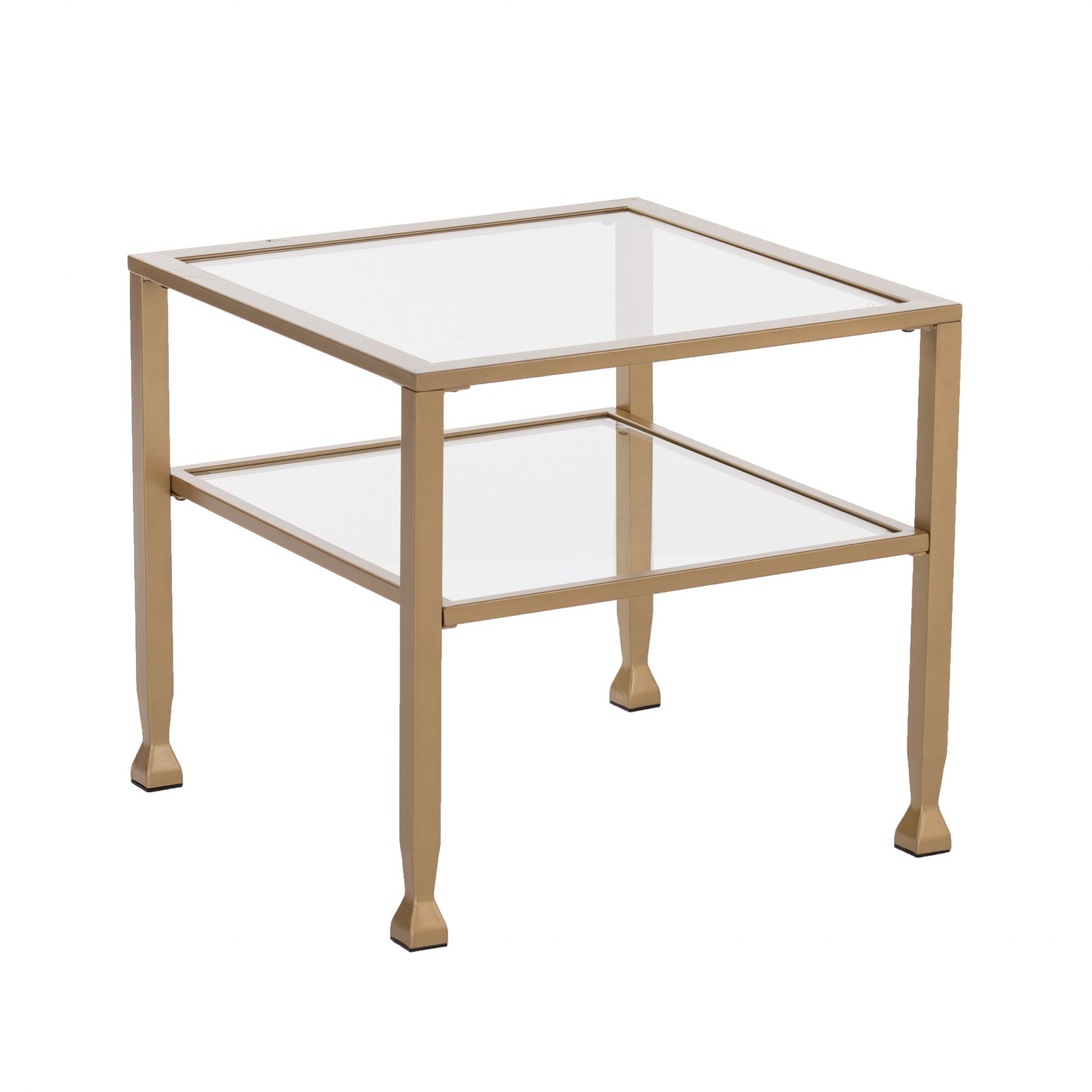 21" Gold Glass And Metal Square Coffee Table By Homeroots | End Tables | Modishstore - 2