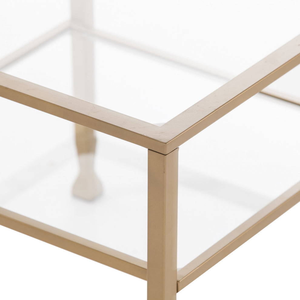 21" Gold Glass And Metal Square Coffee Table By Homeroots | End Tables | Modishstore - 8