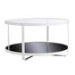32" White Glass And Metal Two Tier Round Coffee Table By Homeroots | Coffee Tables | Modishstore - 4