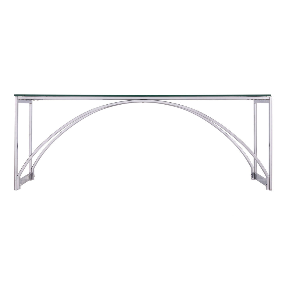 48" Chrome Glass And Metal Rectangular Coffee Table By Homeroots | Coffee Tables | Modishstore - 2