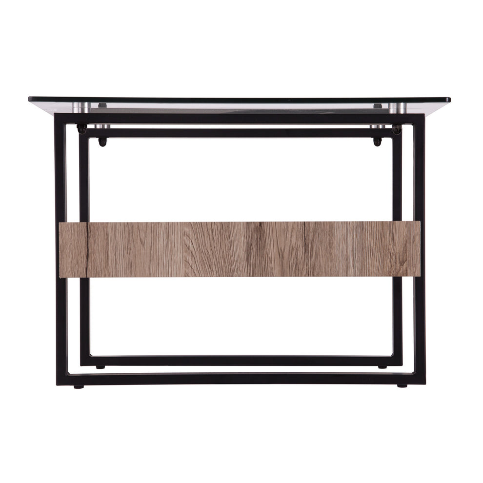 42" Natural And Natural Brown Glass And Metal Rectangular Coffee Table By Homeroots | Coffee Tables | Modishstore - 4