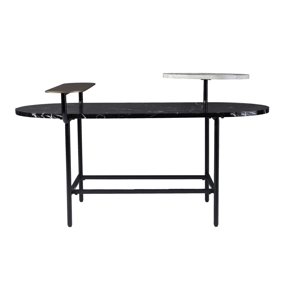 42" Black Manufactured Wood And Metal Free Form Coffee Table By Homeroots | Coffee Tables | Modishstore - 2