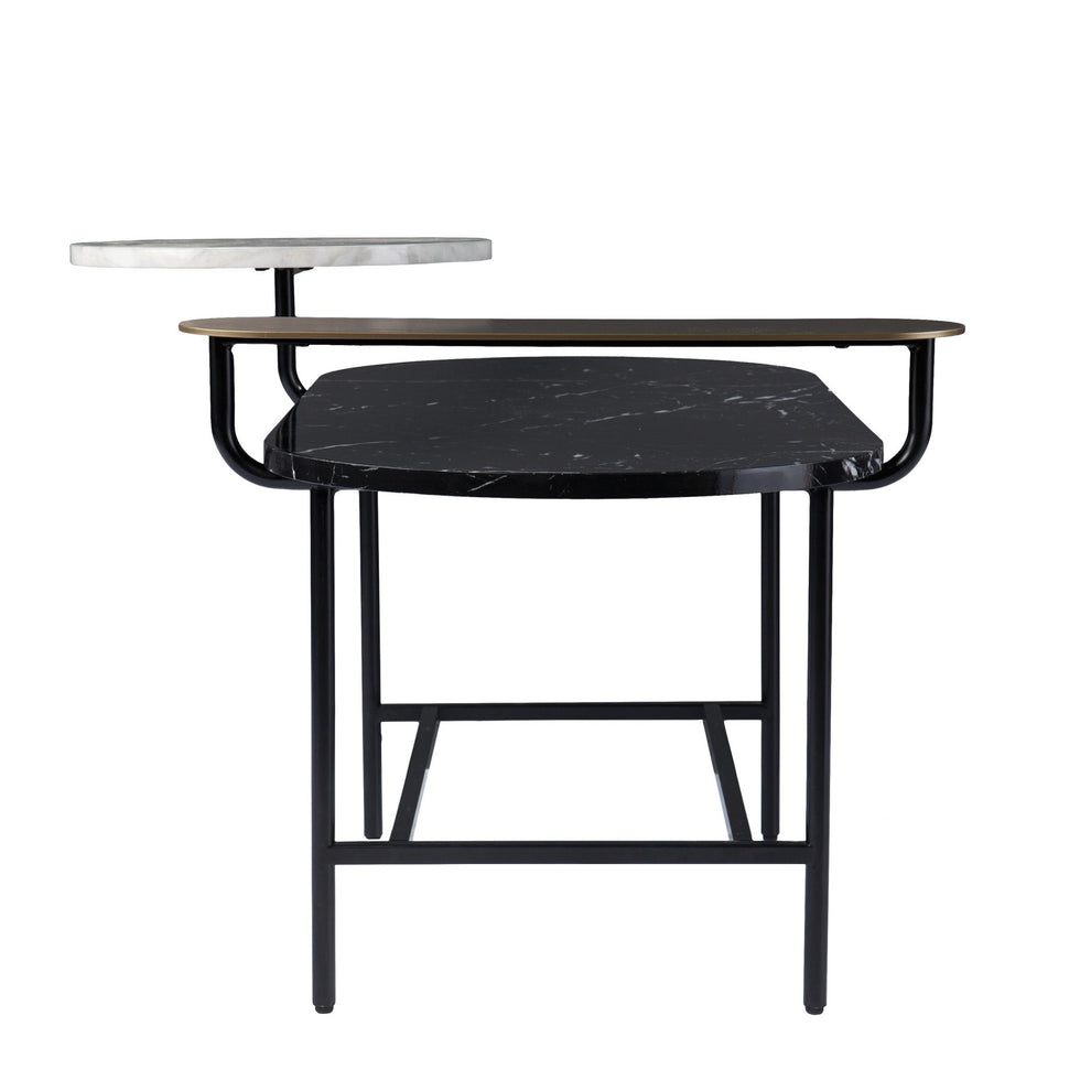 42" Black Manufactured Wood And Metal Free Form Coffee Table By Homeroots | Coffee Tables | Modishstore - 4