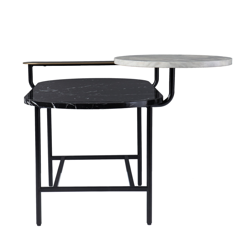 42" Black Manufactured Wood And Metal Free Form Coffee Table By Homeroots | Coffee Tables | Modishstore - 5