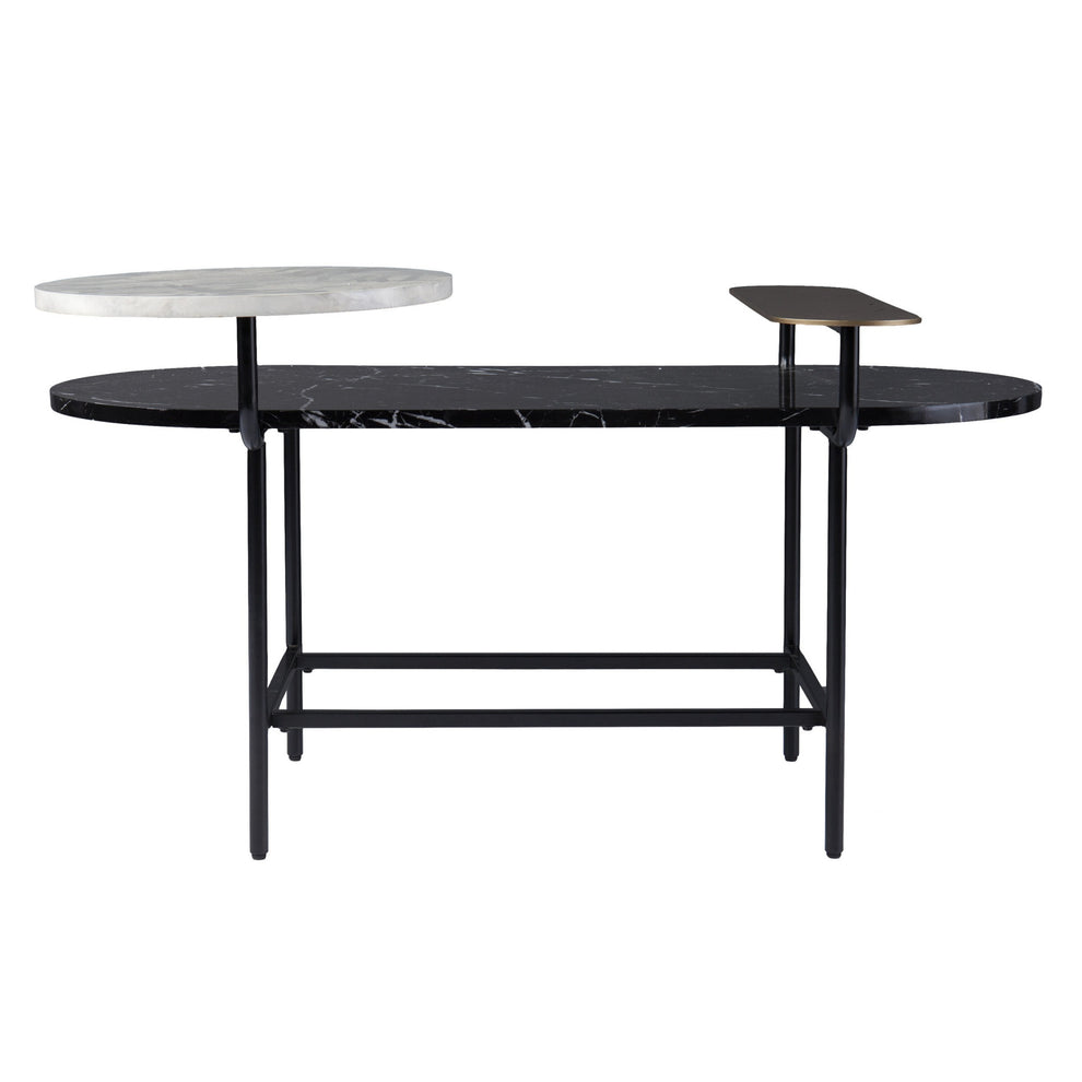 42" Black Manufactured Wood And Metal Free Form Coffee Table By Homeroots | Coffee Tables | Modishstore - 6