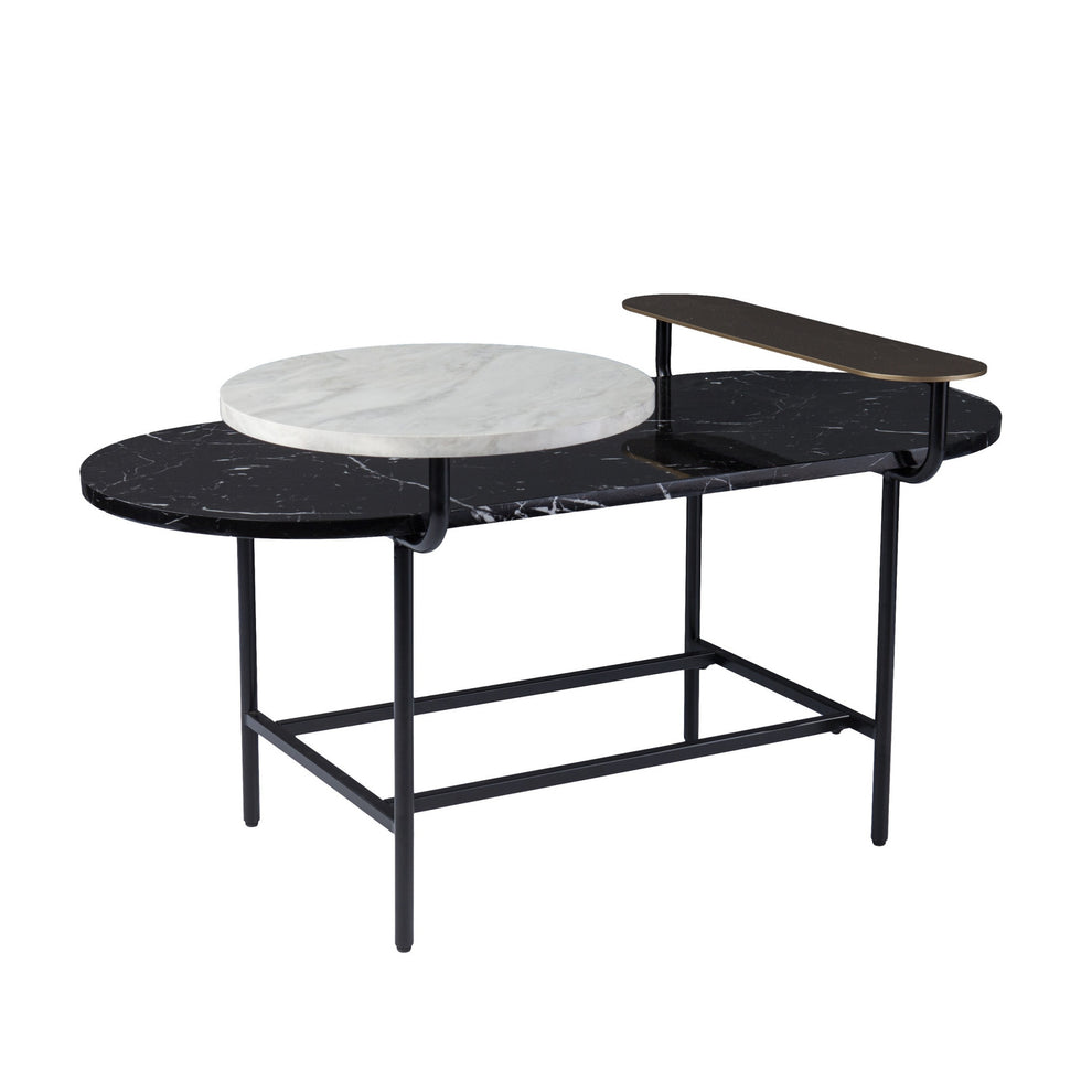 42" Black Manufactured Wood And Metal Free Form Coffee Table By Homeroots | Coffee Tables | Modishstore - 7