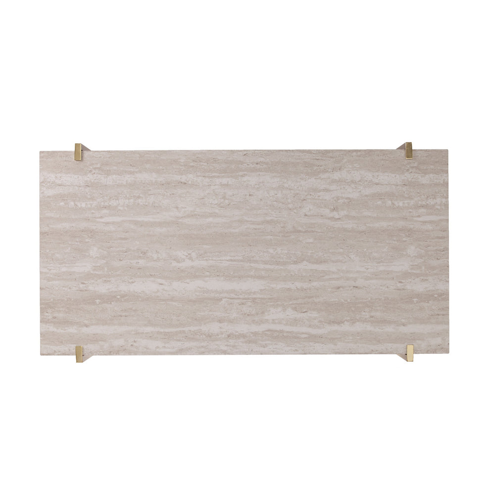 47" Brass Manufactured Wood And Metal Rectangular Coffee Table By Homeroots | Coffee Tables | Modishstore - 5