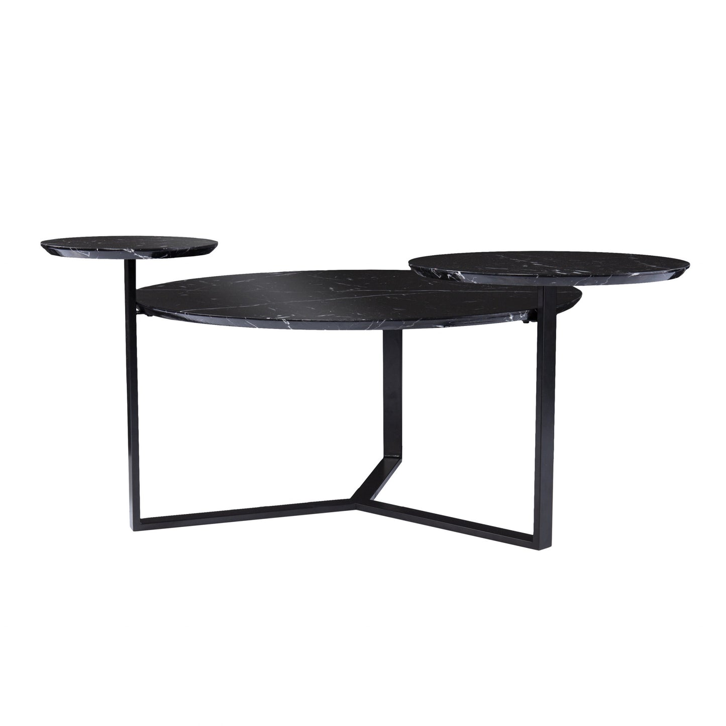 43" Black Solid Manufactured Wood And Metal Free Form Coffee Table By Homeroots | Coffee Tables | Modishstore