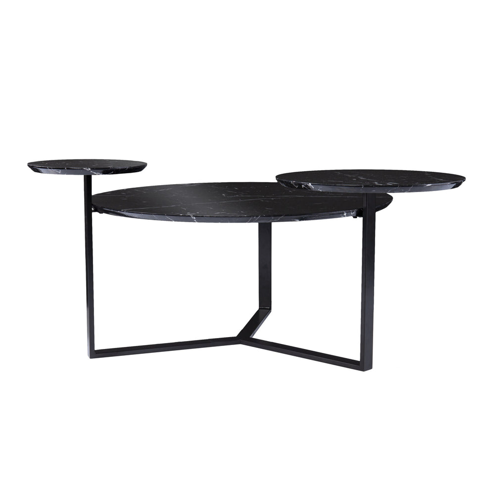 43" Black Solid Manufactured Wood And Metal Free Form Coffee Table By Homeroots | Coffee Tables | Modishstore - 2