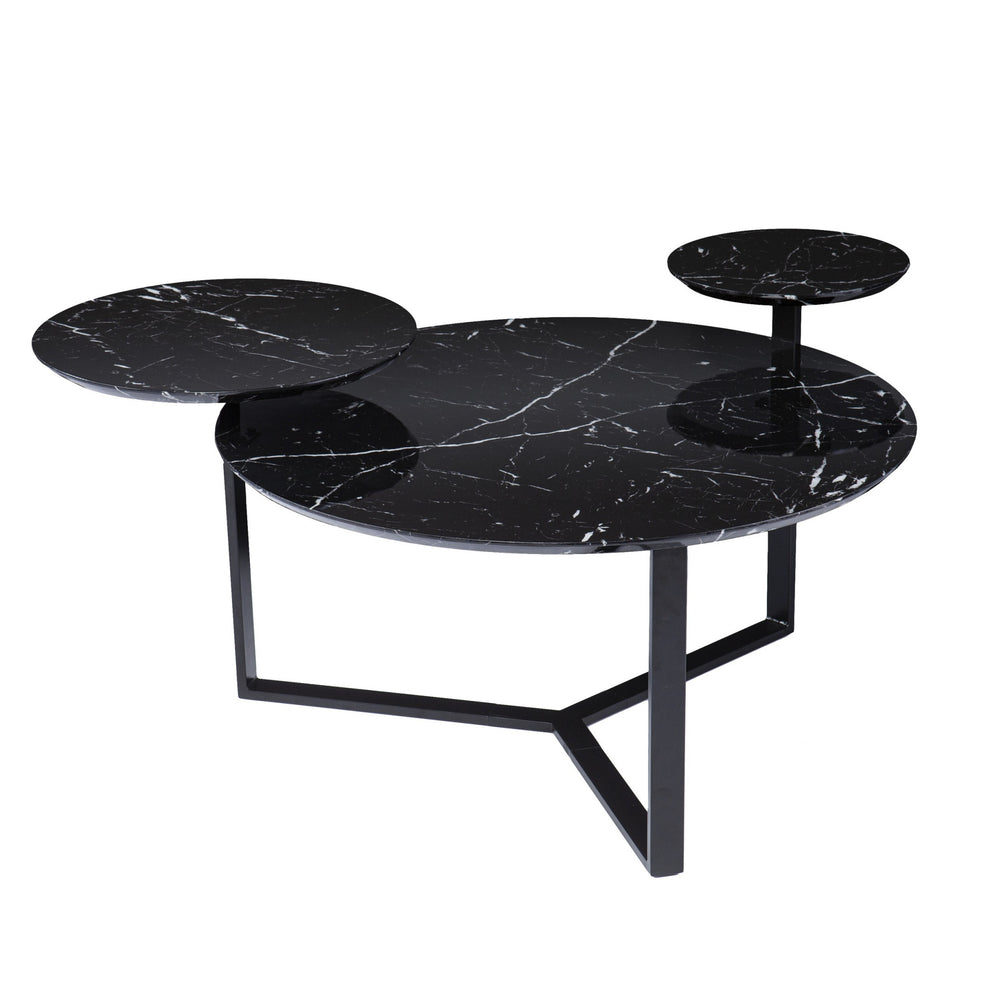 43" Black Solid Manufactured Wood And Metal Free Form Coffee Table By Homeroots | Coffee Tables | Modishstore - 3