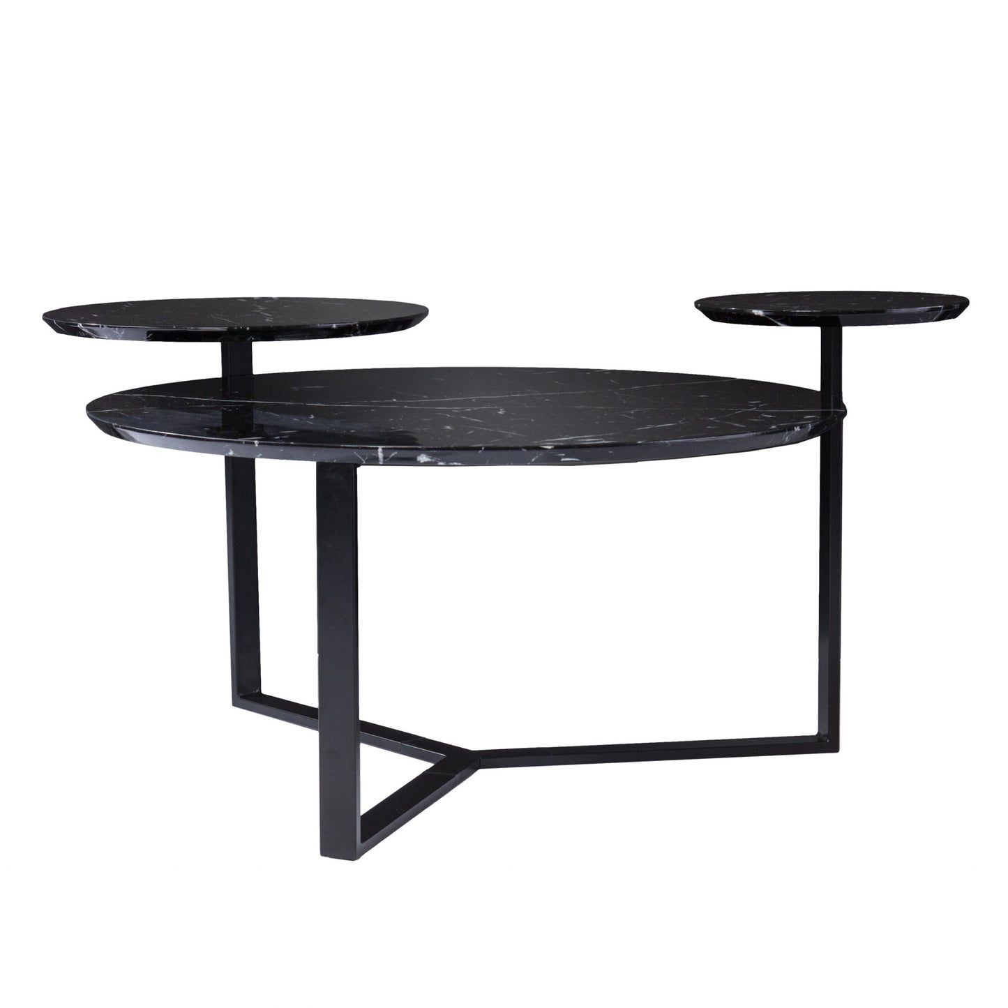 43" Black Solid Manufactured Wood And Metal Free Form Coffee Table By Homeroots | Coffee Tables | Modishstore - 4