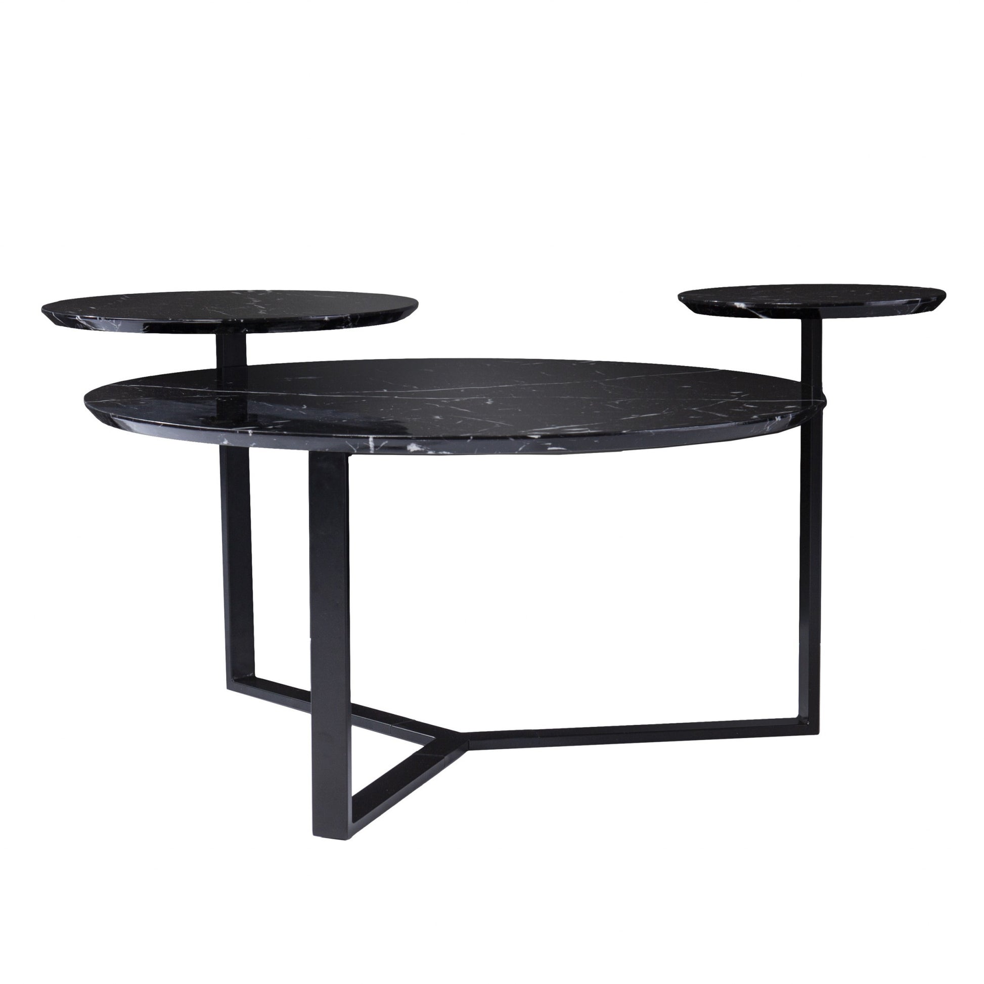 43" Black Solid Manufactured Wood And Metal Free Form Coffee Table By Homeroots | Coffee Tables | Modishstore - 4