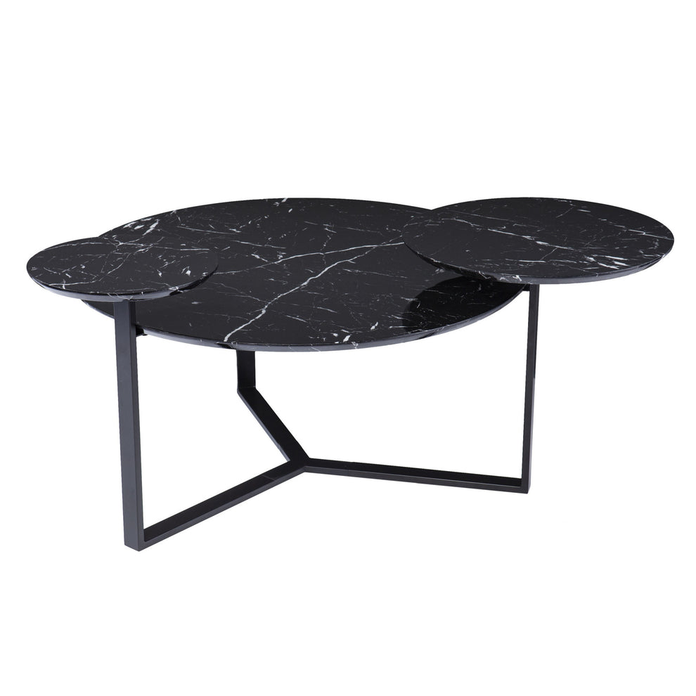 43" Black Solid Manufactured Wood And Metal Free Form Coffee Table By Homeroots | Coffee Tables | Modishstore - 5