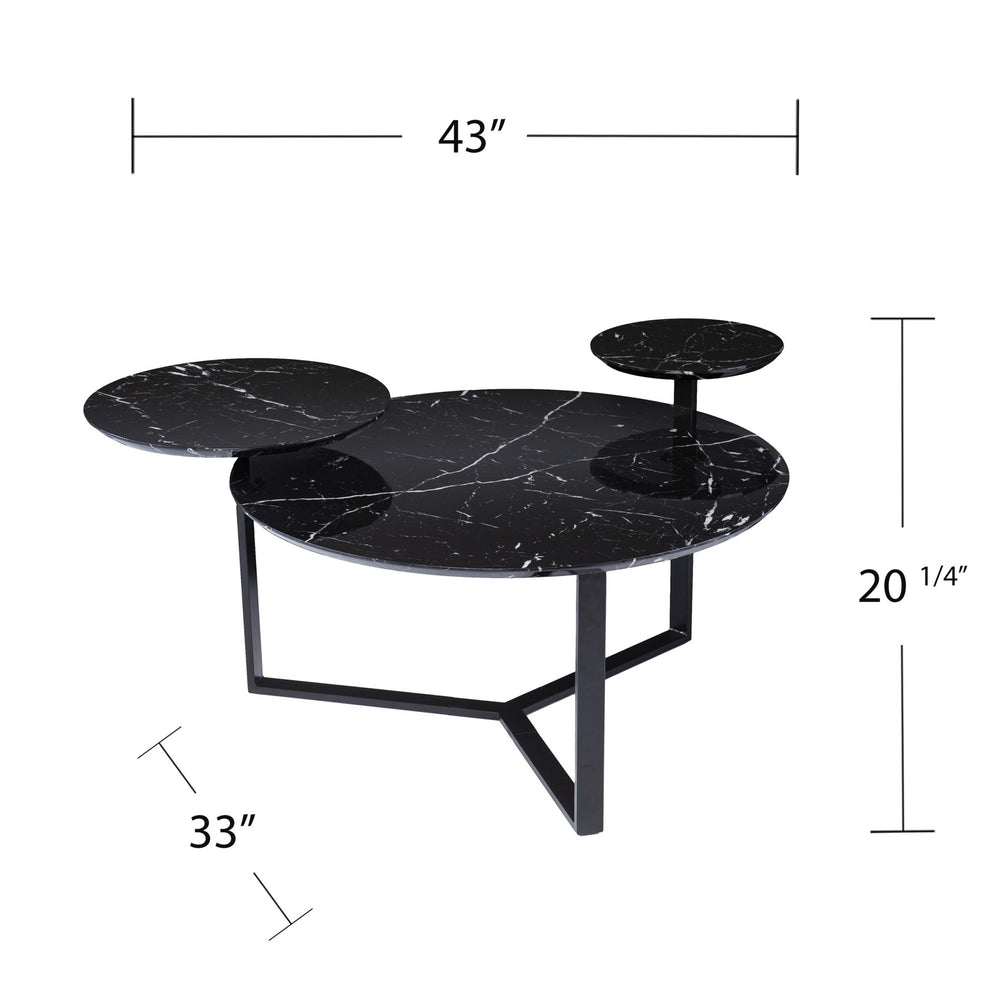43" Black Solid Manufactured Wood And Metal Free Form Coffee Table By Homeroots | Coffee Tables | Modishstore - 7