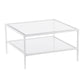 32" White Glass And Metal Square Coffee Table By Homeroots | Coffee Tables | Modishstore - 3