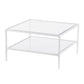 32" White Glass And Metal Square Coffee Table By Homeroots | Coffee Tables | Modishstore - 7