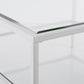 32" White Glass And Metal Square Coffee Table By Homeroots | Coffee Tables | Modishstore - 9
