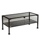 43" Black Glass And Metal Rectangular Coffee Table By Homeroots | Coffee Tables | Modishstore - 5