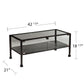 43" Black Glass And Metal Rectangular Coffee Table By Homeroots | Coffee Tables | Modishstore - 9