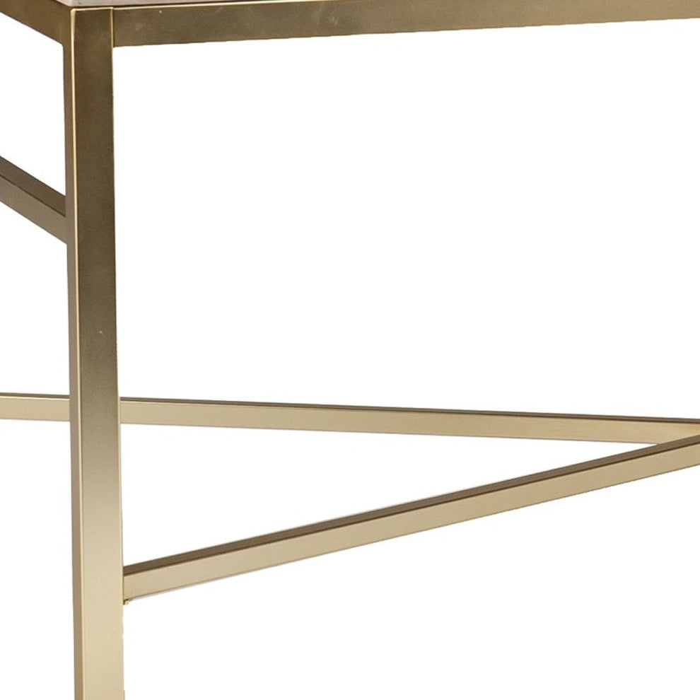 42" Off White Manufactured Wood And Metal Rectangular Coffee Table By Homeroots | Coffee Tables | Modishstore - 6