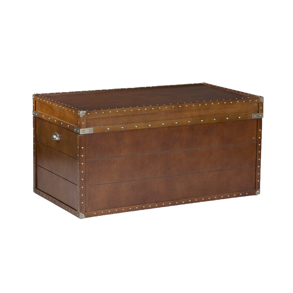 39" Brown Manufactured Wood And Metal Rectangular Coffee Table By Homeroots - 402161 | Coffee Tables | Modishstore - 4