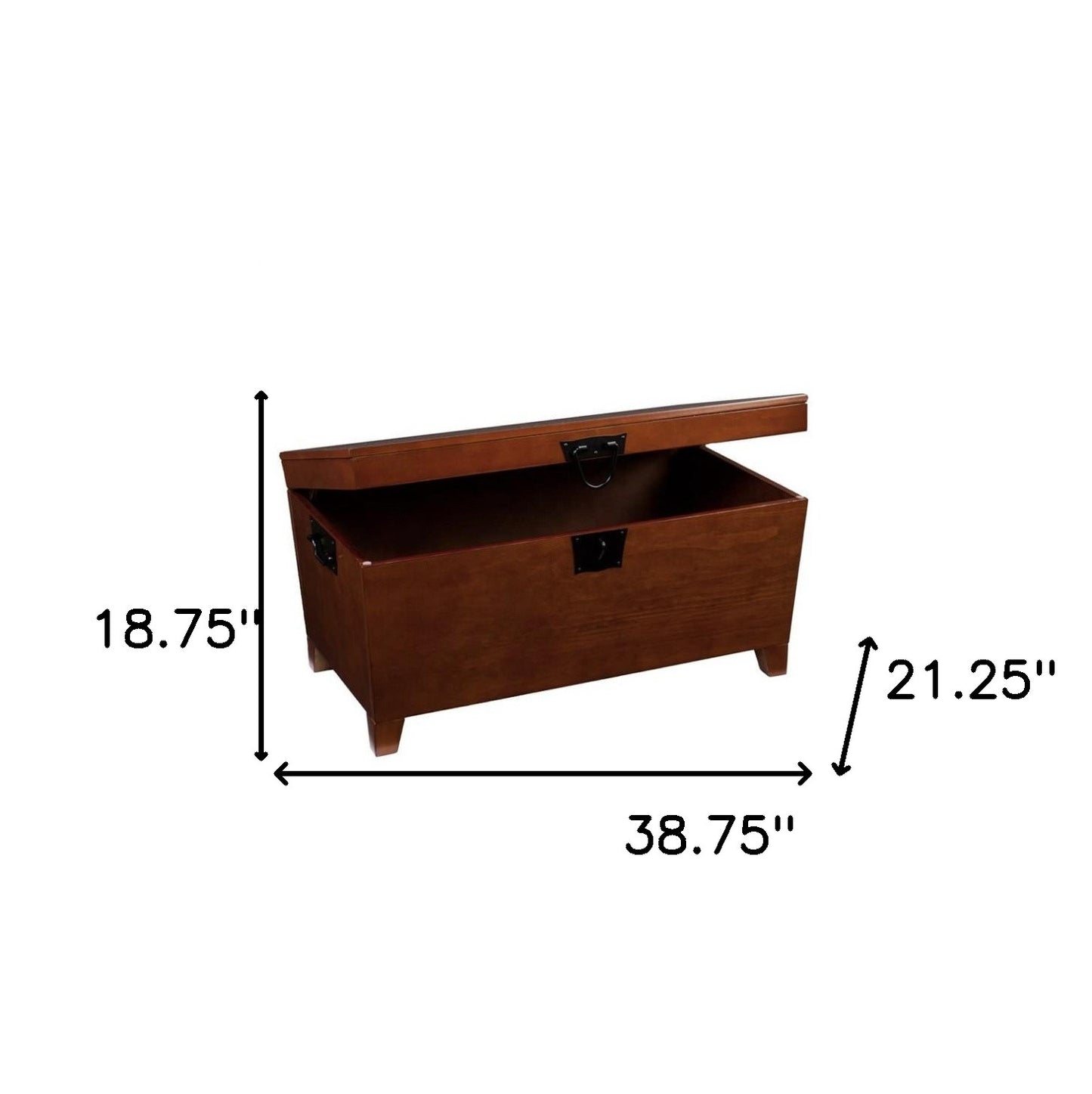 39" Brown Manufactured Wood And Metal Rectangular Coffee Table By Homeroots - 402163 | Coffee Tables | Modishstore - 7