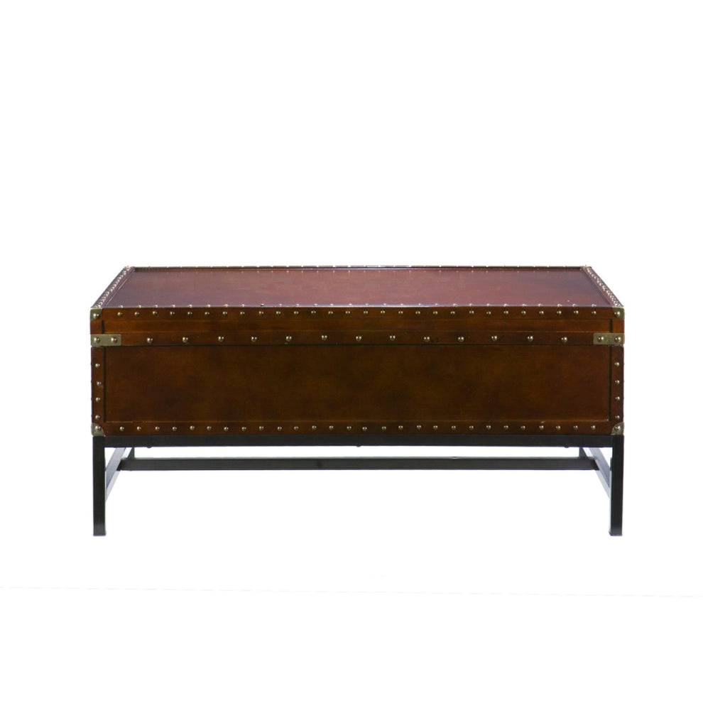 42" Brown Manufactured Wood And Metal Rectangular Coffee Table By Homeroots | Coffee Tables | Modishstore - 6