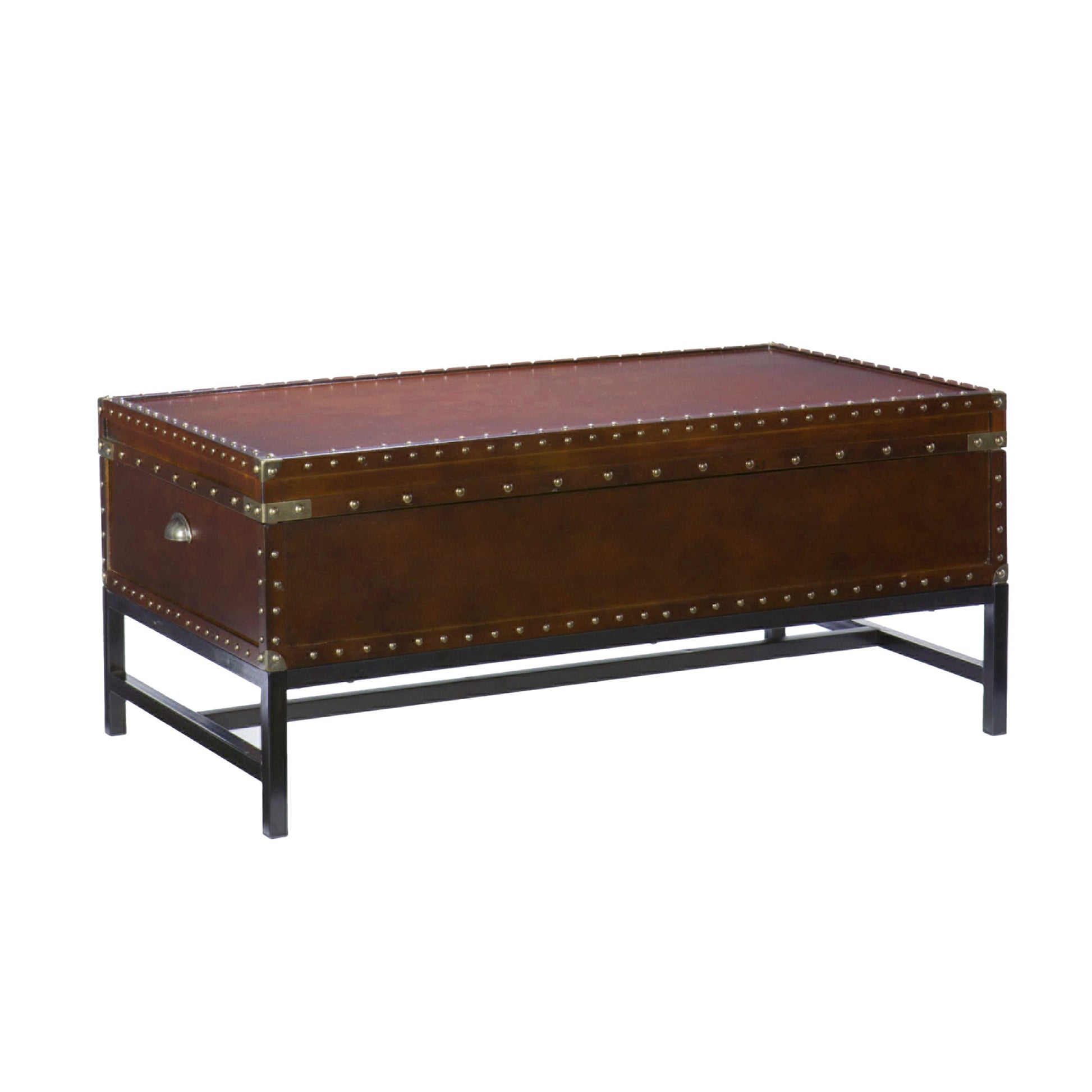 42" Brown Manufactured Wood And Metal Rectangular Coffee Table By Homeroots | Coffee Tables | Modishstore