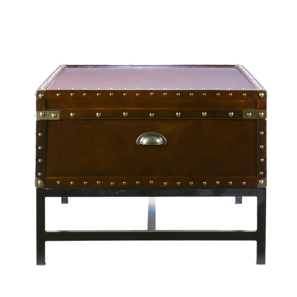 42" Brown Manufactured Wood And Metal Rectangular Coffee Table By Homeroots | Coffee Tables | Modishstore - 2