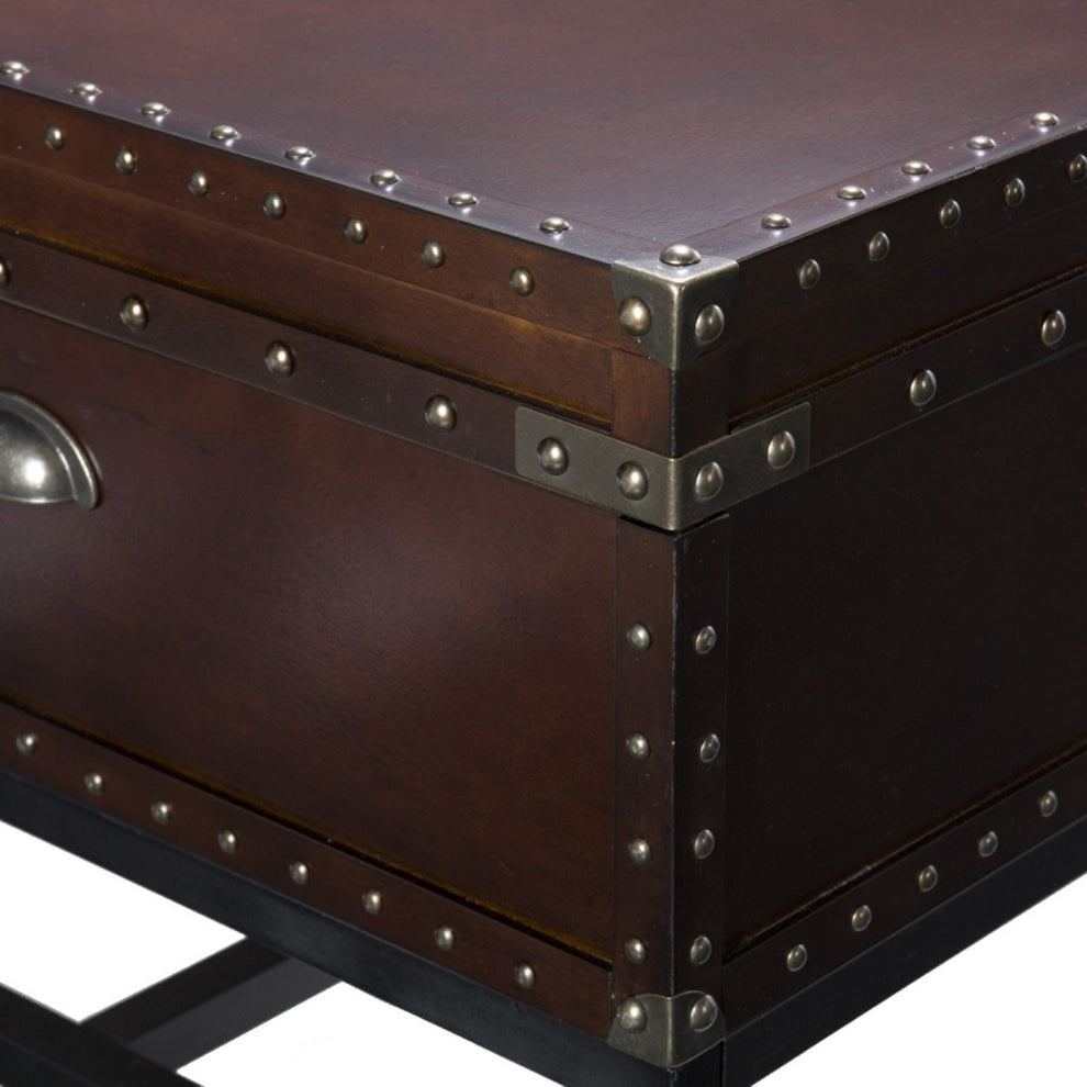 42" Brown Manufactured Wood And Metal Rectangular Coffee Table By Homeroots | Coffee Tables | Modishstore - 7