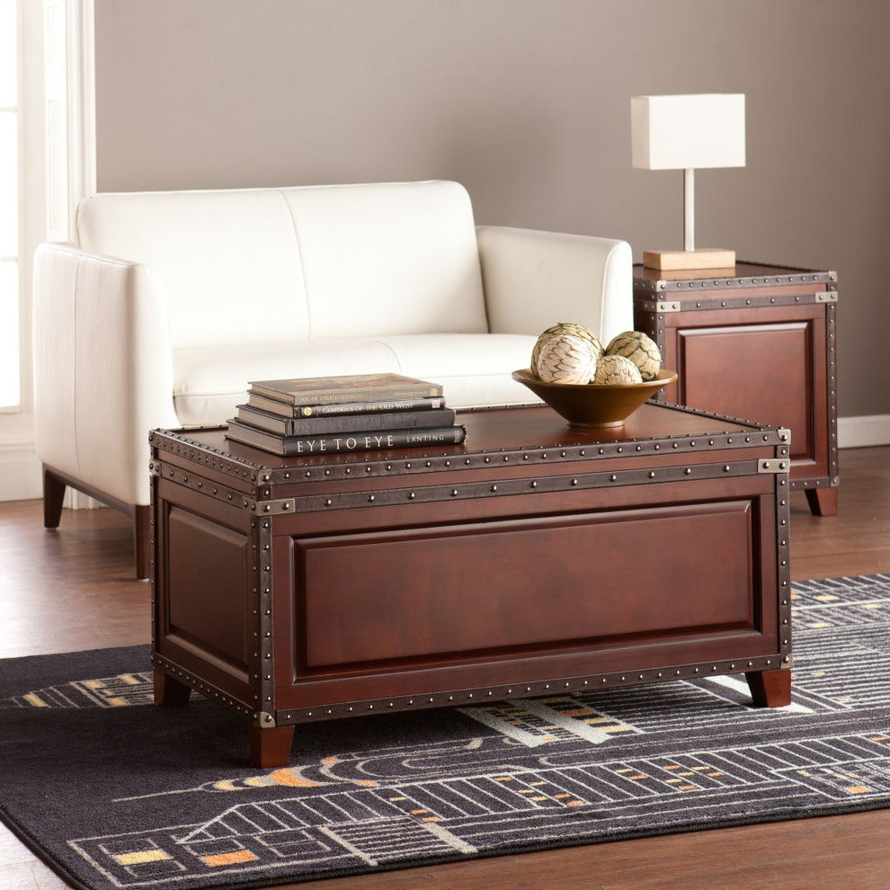 40" Brown Solid Wood And Metal Rectangular Coffee Table By Homeroots | Coffee Tables | Modishstore - 5
