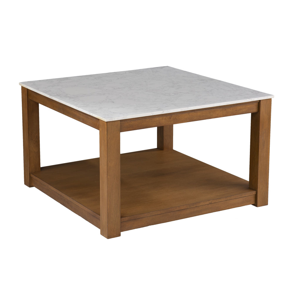 30" Natural And Natural Brown Solid Manufactured Wood Square Coffee Table By Homeroots | Coffee Tables | Modishstore - 3