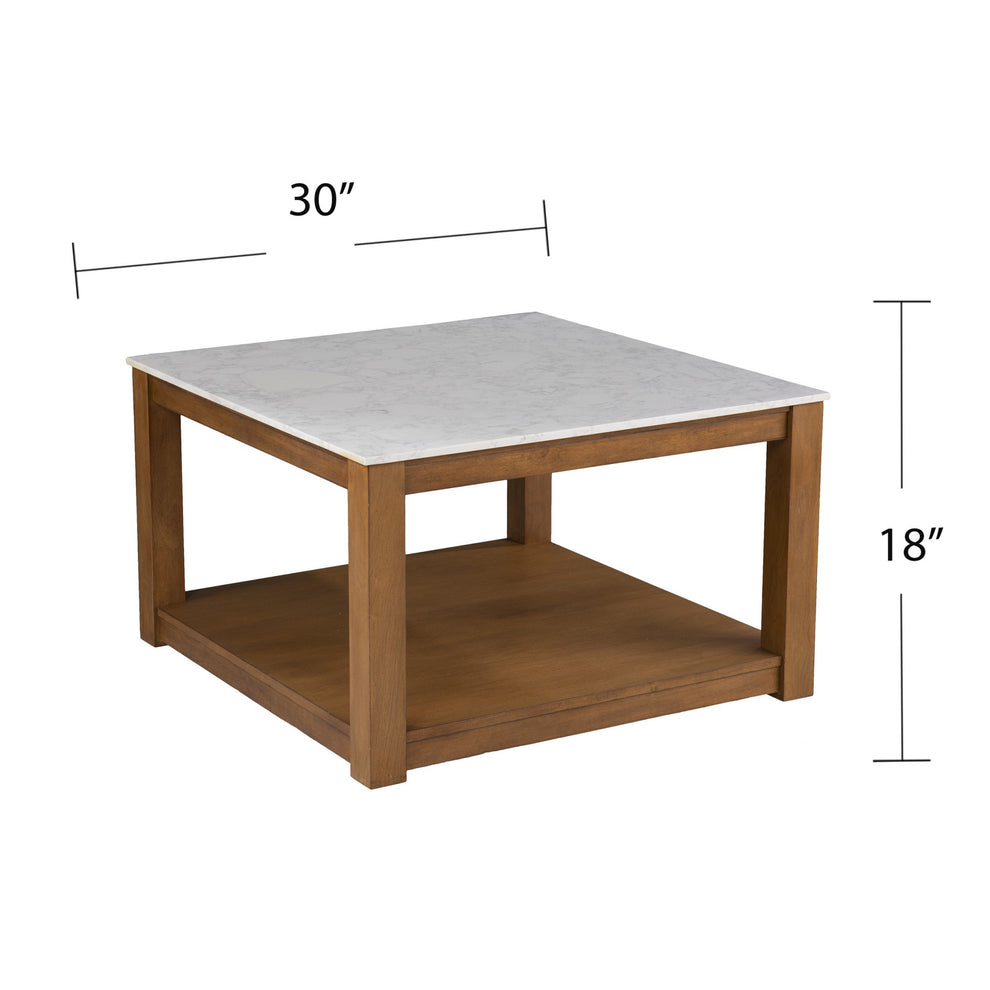 30" Natural And Natural Brown Solid Manufactured Wood Square Coffee Table By Homeroots | Coffee Tables | Modishstore - 6