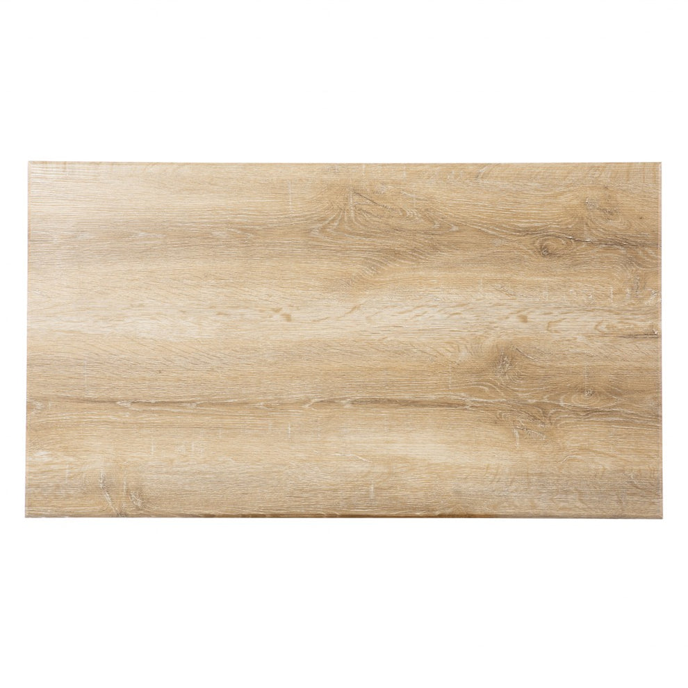 42" Natural Light Brown Wood Two Tier Rectangular Coffee Table By Homeroots | Coffee Tables | Modishstore - 4