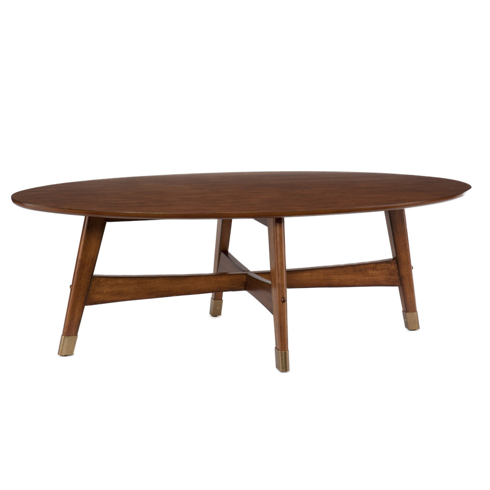 52" Brown Solid Wood And Metal Rectangular Coffee Table By Homeroots | Coffee Tables | Modishstore - 2