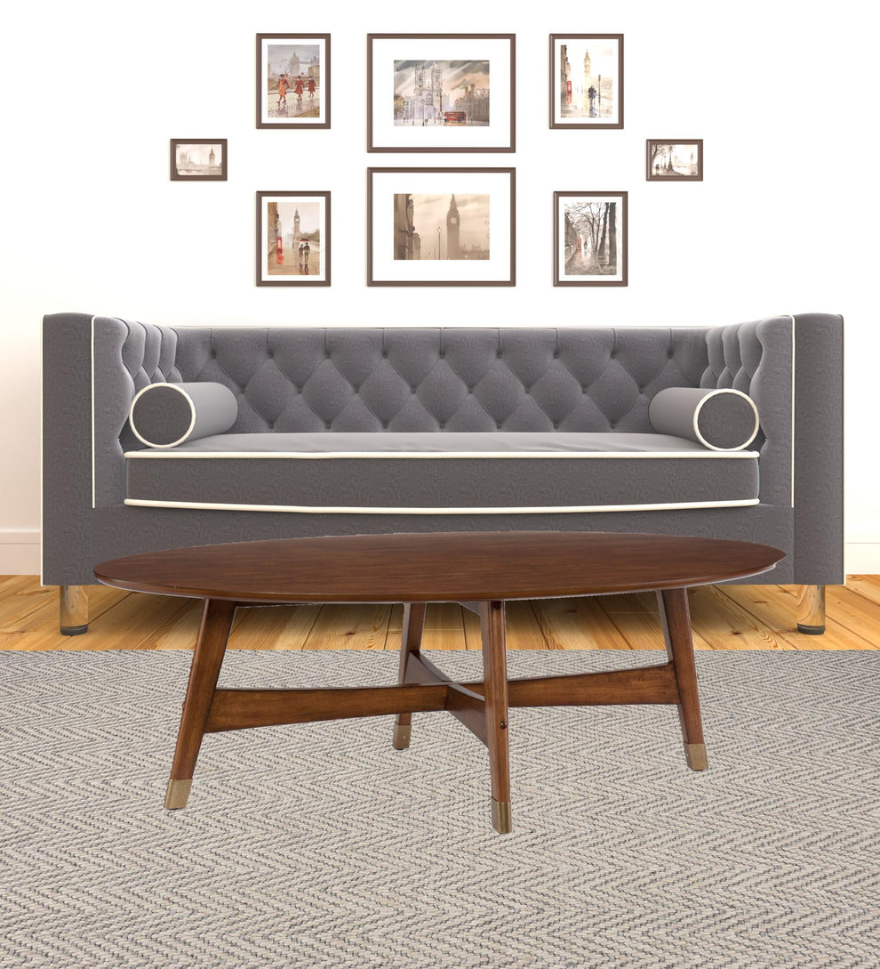52" Brown Solid Wood And Metal Rectangular Coffee Table By Homeroots | Coffee Tables | Modishstore - 7